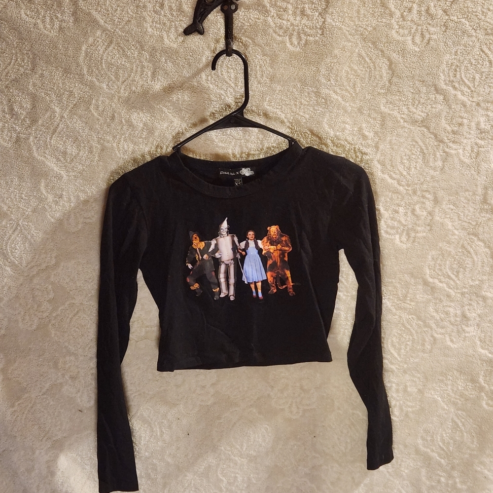 Dolls Kill XS shirt long sleeve crop top Wizard of Oz